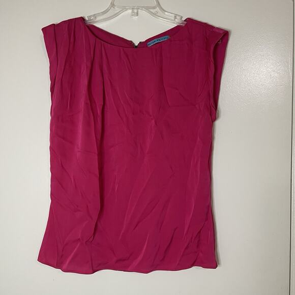Alice + Olivia hot pink sleeveless satin silk shell top size US small - Picture 1 of 5